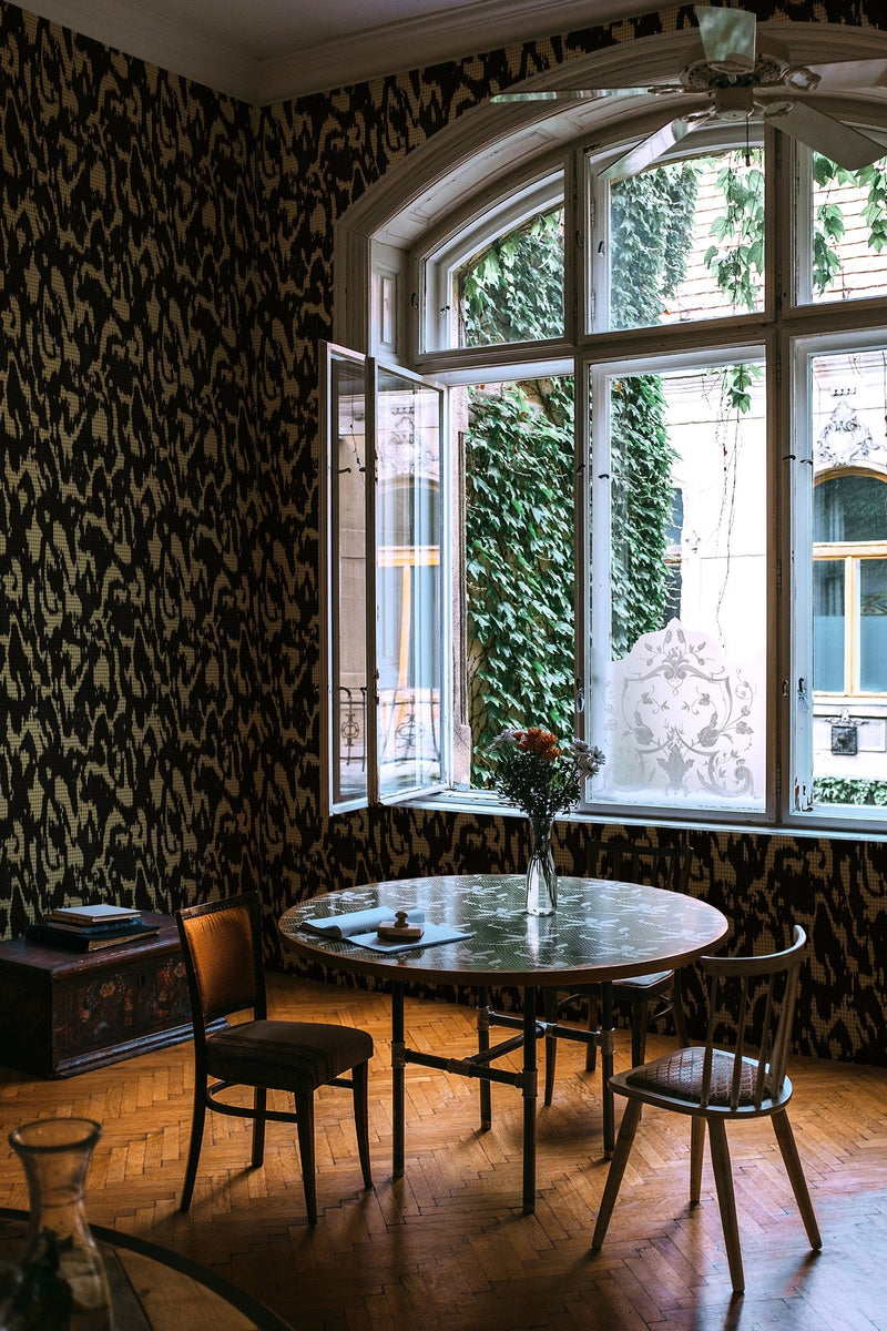 PL5001-2 Moire Screen Black Playful Layers Wallpaper by Tres Tintas