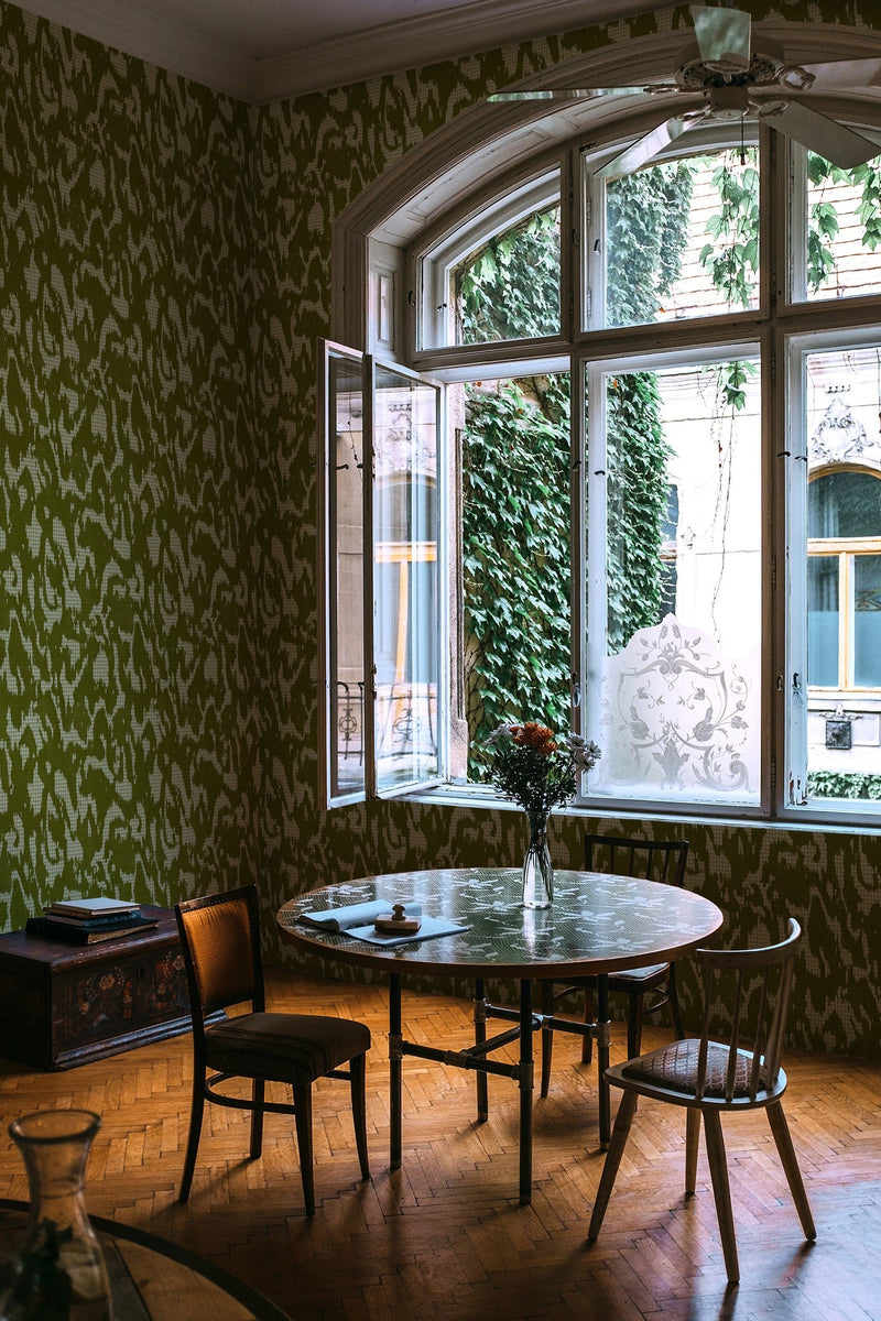 PL5001-3 Moire Screen Khaki Playful Layers Wallpaper by Tres Tintas