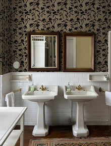 PL5002-1 Blooming Damask Black Playful Layers Wallpaper by Tres Tintas