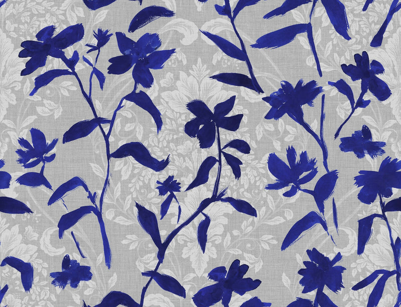 PL5002-2 Blooming Damask Blue Playful Layers Wallpaper by Tres Tintas