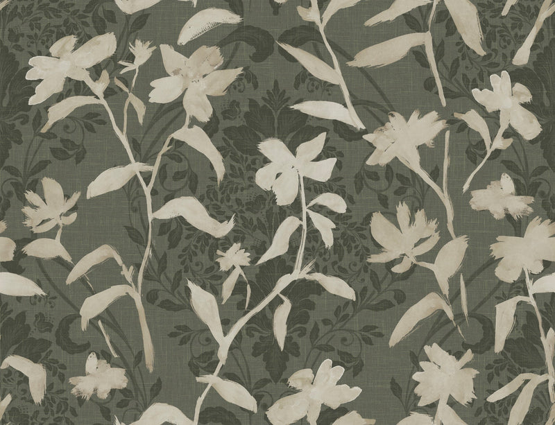 PL5002-3 Blooming Damask White Playful Layers Wallpaper by Tres Tintas