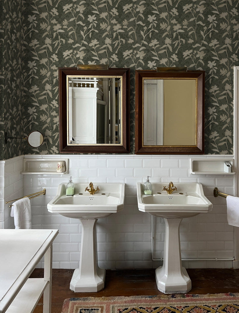PL5002-3 Blooming Damask White Playful Layers Wallpaper by Tres Tintas