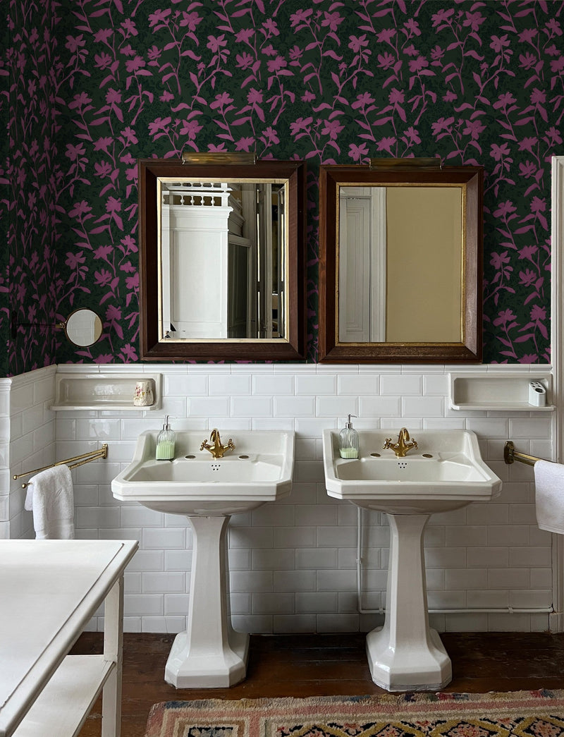 PL5002-6 Blooming Damask Fuchsia Playful Layers Wallpaper by Tres Tintas