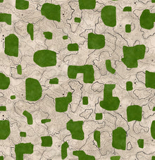 PL5003-1 Map Xylography Green Playful Layers Wallpaper by Tres Tintas