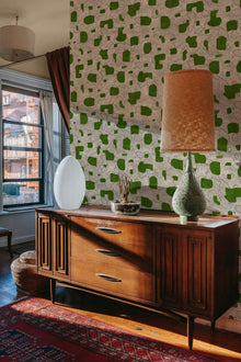 PL5003-1 Map Xylography Green Playful Layers Wallpaper by Tres Tintas