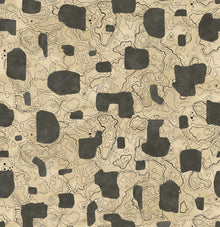 PL5003-4 Map Xylography Grey Playful Layers Wallpaper by Tres Tintas