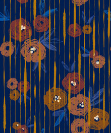 PL5004-2 Broken Poppies Blue Playful Layers Wallpaper by Tres Tintas
