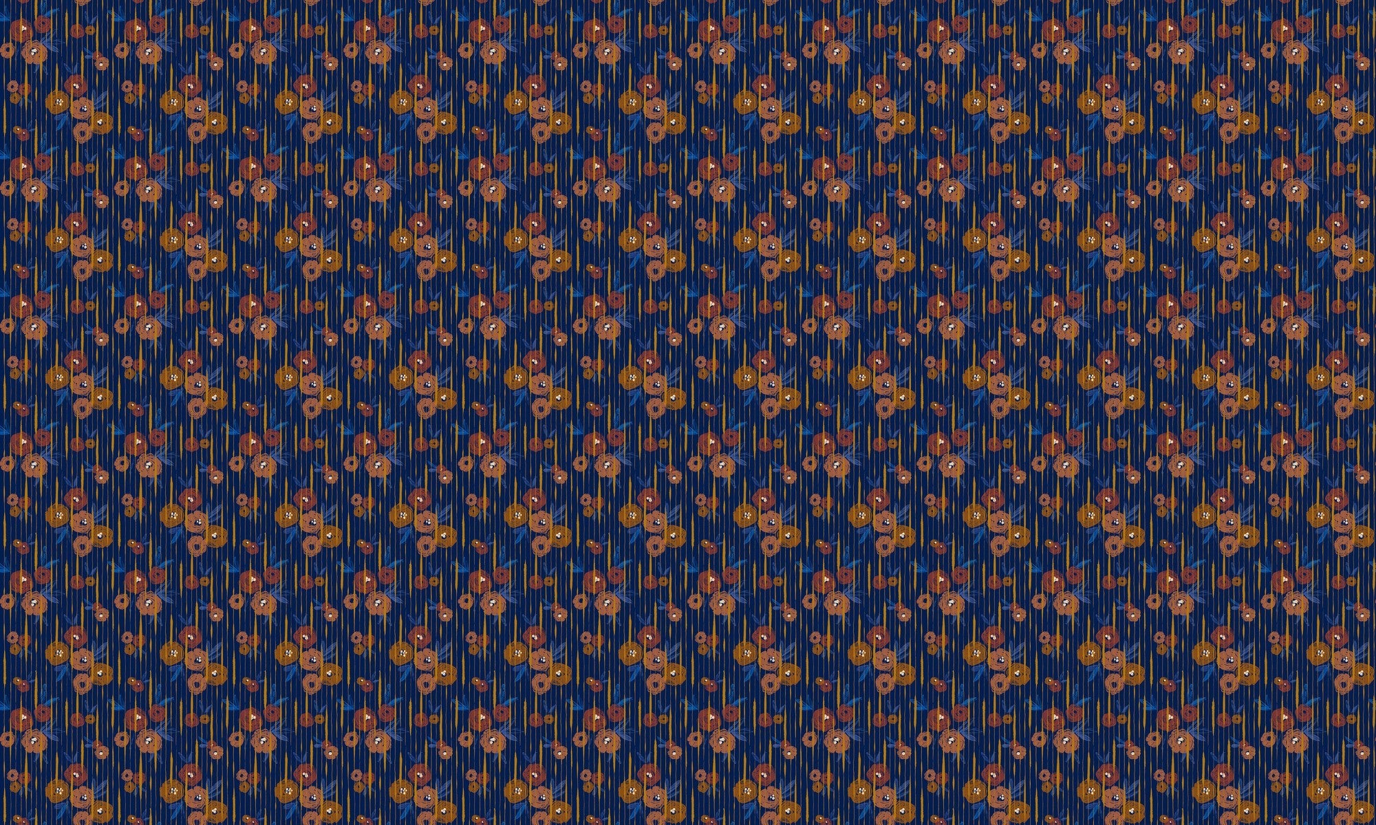 PL5004-2 Broken Poppies Blue Playful Layers Wallpaper by Tres Tintas