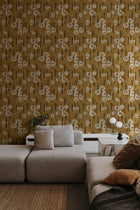 PL5004-3 Broken Poppies Ocher Playful Layers Wallpaper by Tres Tintas