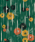 Broken Poppies Green Playful Layers Wallpaper by Tres Tintas