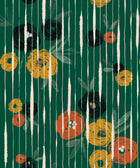 PL5004-5 Broken Poppies Green Playful Layers Wallpaper by Tres Tintas