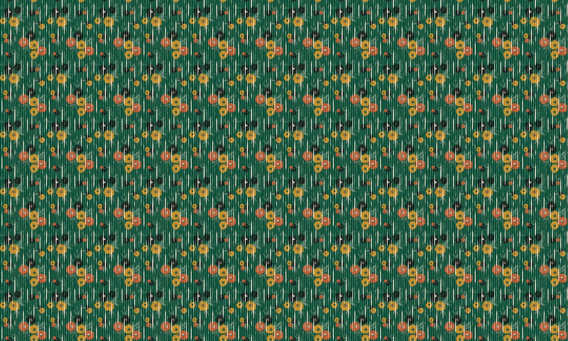 PL5004-5 Broken Poppies Green Playful Layers Wallpaper by Tres Tintas