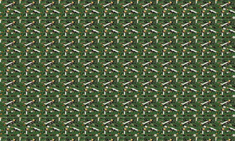 PL5005-1 Hidden Fruits Green Playful Layers Wallpaper by Tres Tintas