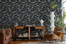 PL5005-4 Hidden Fruits Blue Playful Layers Wallpaper by Tres Tintas