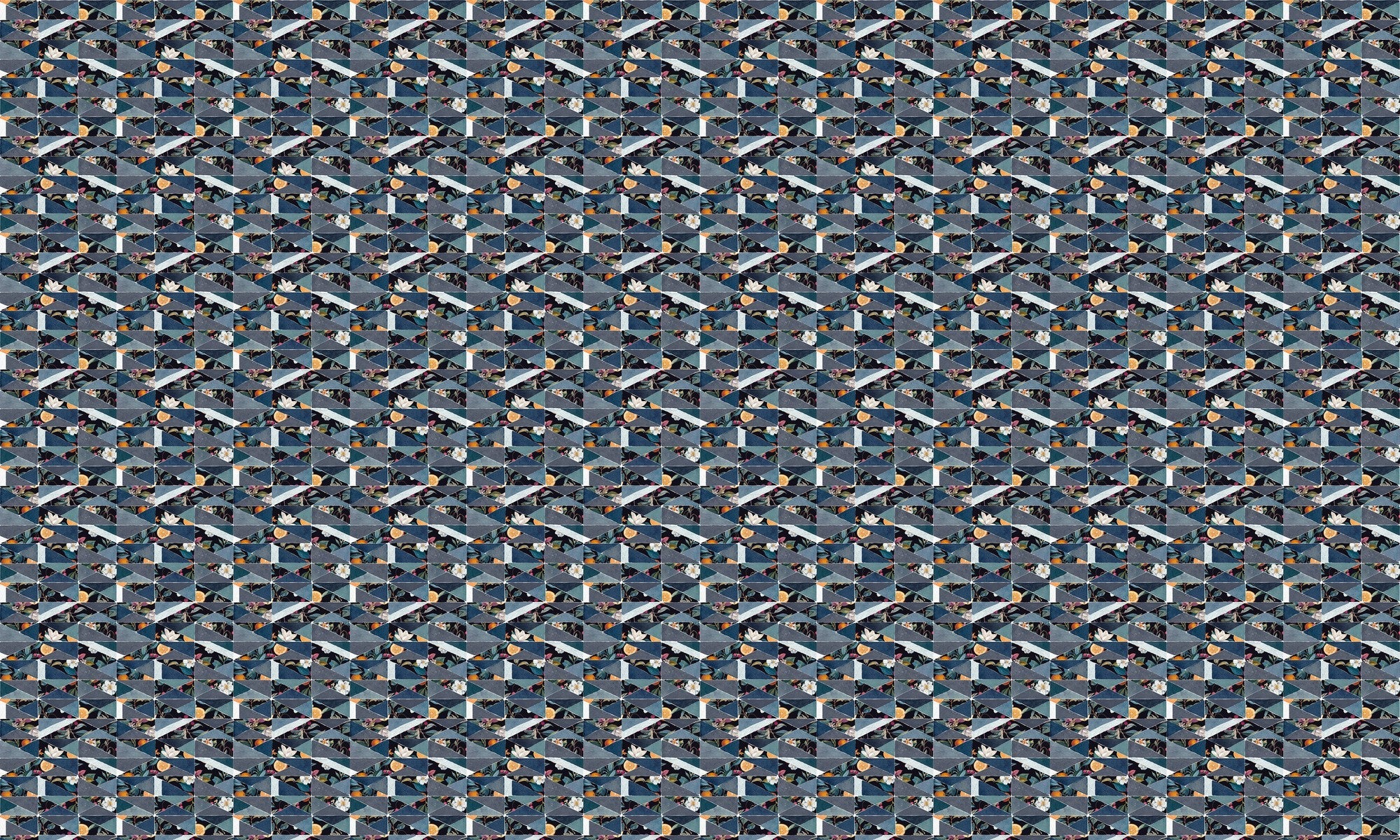 PL5005-4 Hidden Fruits Blue Playful Layers Wallpaper by Tres Tintas