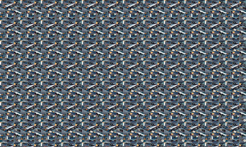 PL5005-4 Hidden Fruits Blue Playful Layers Wallpaper by Tres Tintas