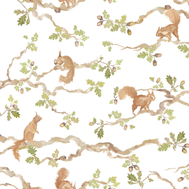 Playful Squirrel Cream Wallpaper by Voyage Maison | PLAYFUL/WPO/CRE