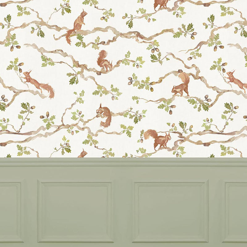 Playful Squirrel Cream Wallpaper by Voyage Maison | PLAYFUL/WPO/CRE