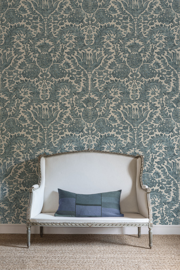 LW 291 120 Pomegranate Sea Holly Wallpaper by Lewis & Wood