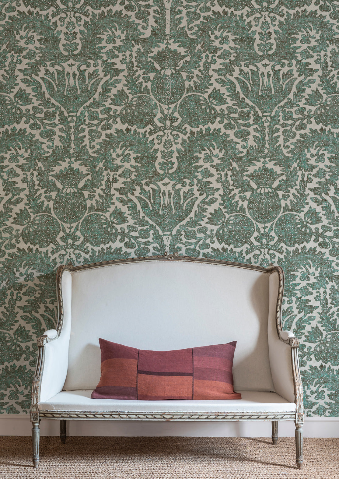LW 291 502 Pomegranate Verdigris Wallpaper by Lewis & Wood