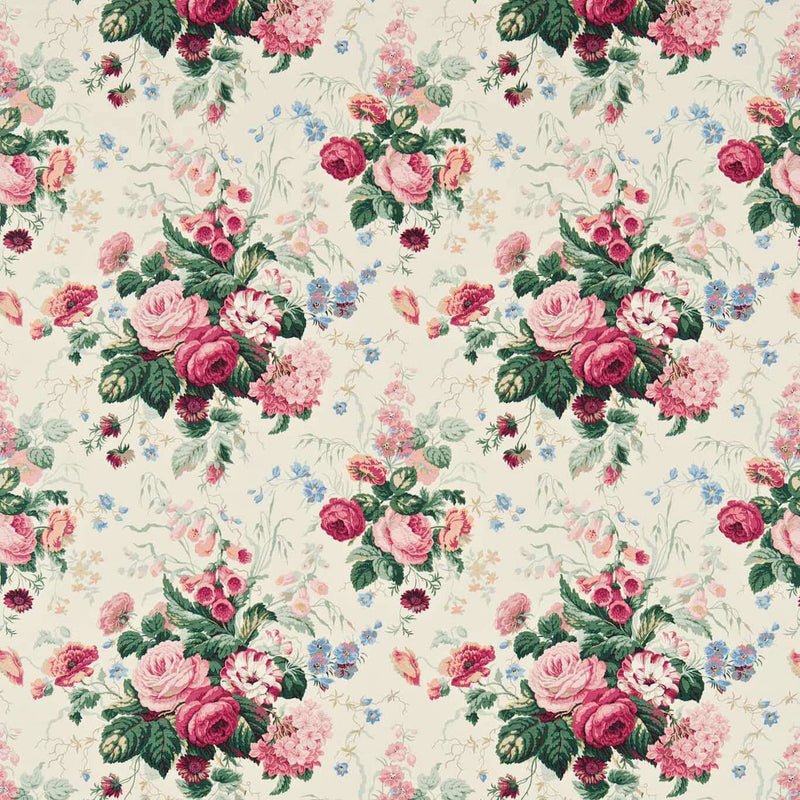 PR7586/2 Stapleton Park One Sixty Cream/Pink Fabric by Sanderson