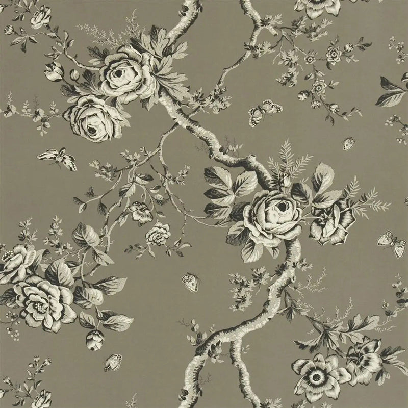 PRL027/04 Ashfield Floral Signature Papers IV Gunmetal Wallpaper by Ralph Lauren