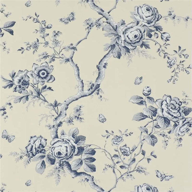 PRL027/05 Ashfield Floral Signature Papers IV Sapphire Wallpaper by Ralph Lauren