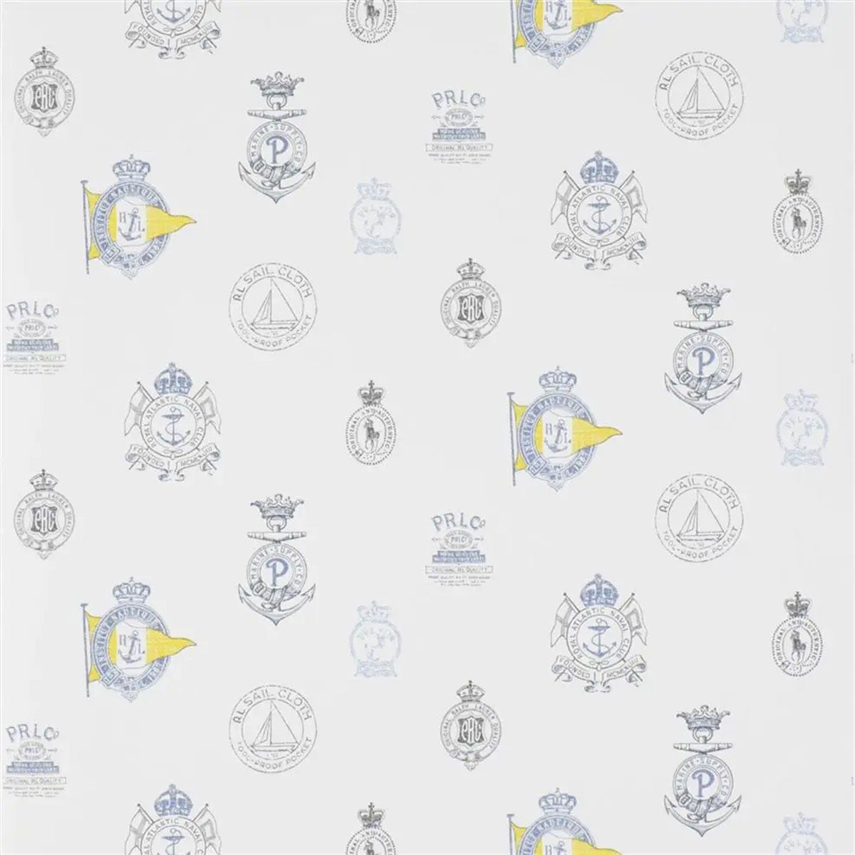PRL032/02 Rowthorne Crest Signature Papers IV Top Brass Wallpaper by Ralph Lauren