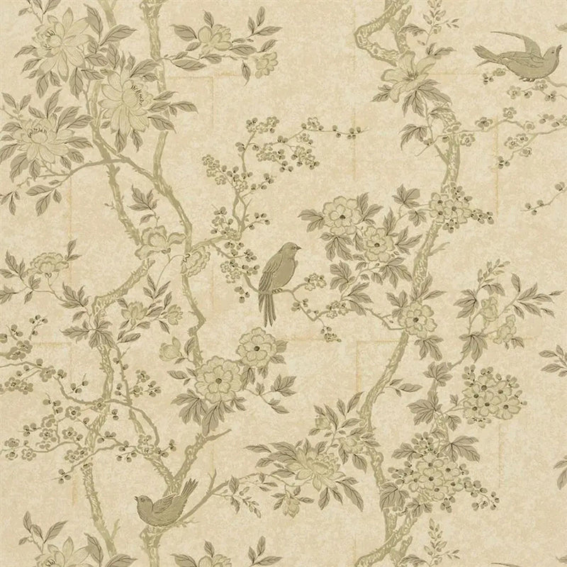 PRL048/06 Marlowe Floral Signature Papers IV Mother of Pearl Wallpaper by Ralph Lauren