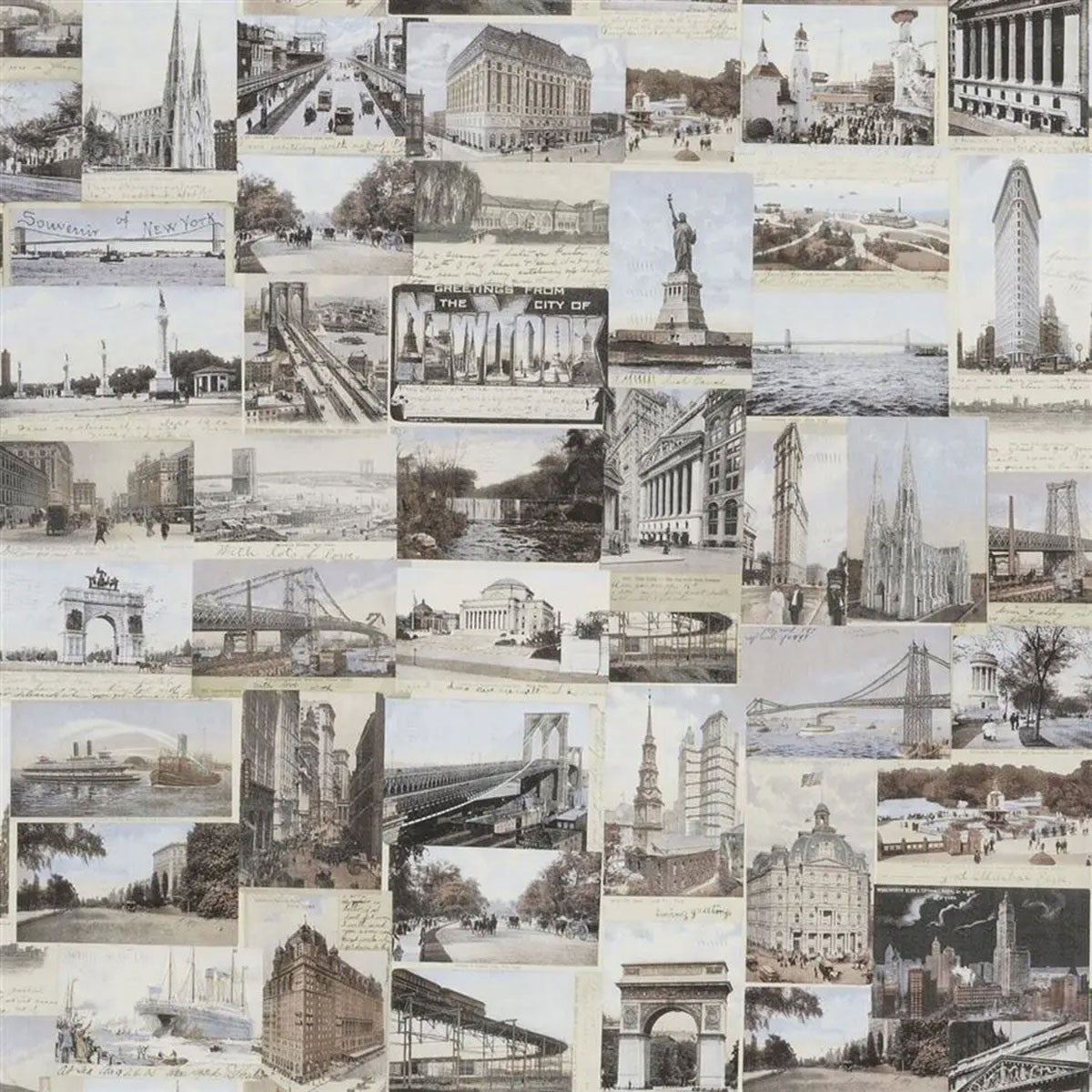 PRL5000/01 New York Postcard Signature Loft Multi Wallpaper by Ralph Lauren