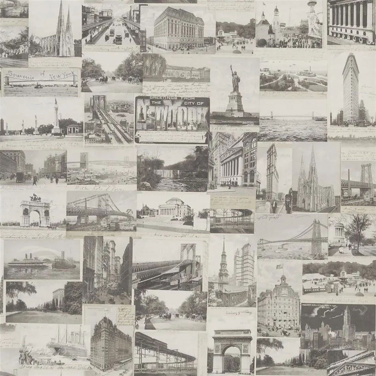 PRL5000/03 New York Postcard Signature Loft Stone Wallpaper by Ralph Lauren