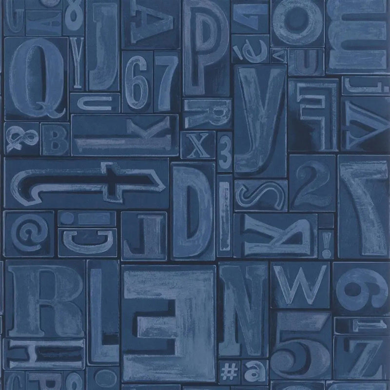 PRL5007/03 Copeley Letterpress Signature Loft Ink Wallpaper by Ralph Lauren