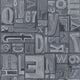 Copeley Letterpress Signature Loft Zinc Wallpaper by Ralph Lauren