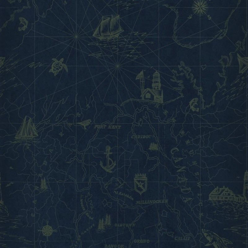 PRL5027/04 Searsport Map Signature Islesboro Wallpaper By Ralph Lauren