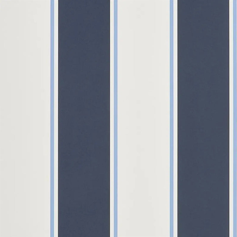 PRL703/03 Mapleton Stripe Signature Florals Midnight Wallpaper by Ralph Lauren
