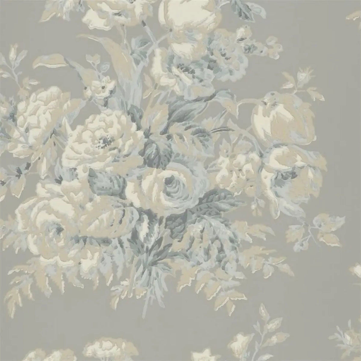 PRL706/06 Francoise Bouquet Signature Papers IV Slate Wallpaper by Ralph Lauren