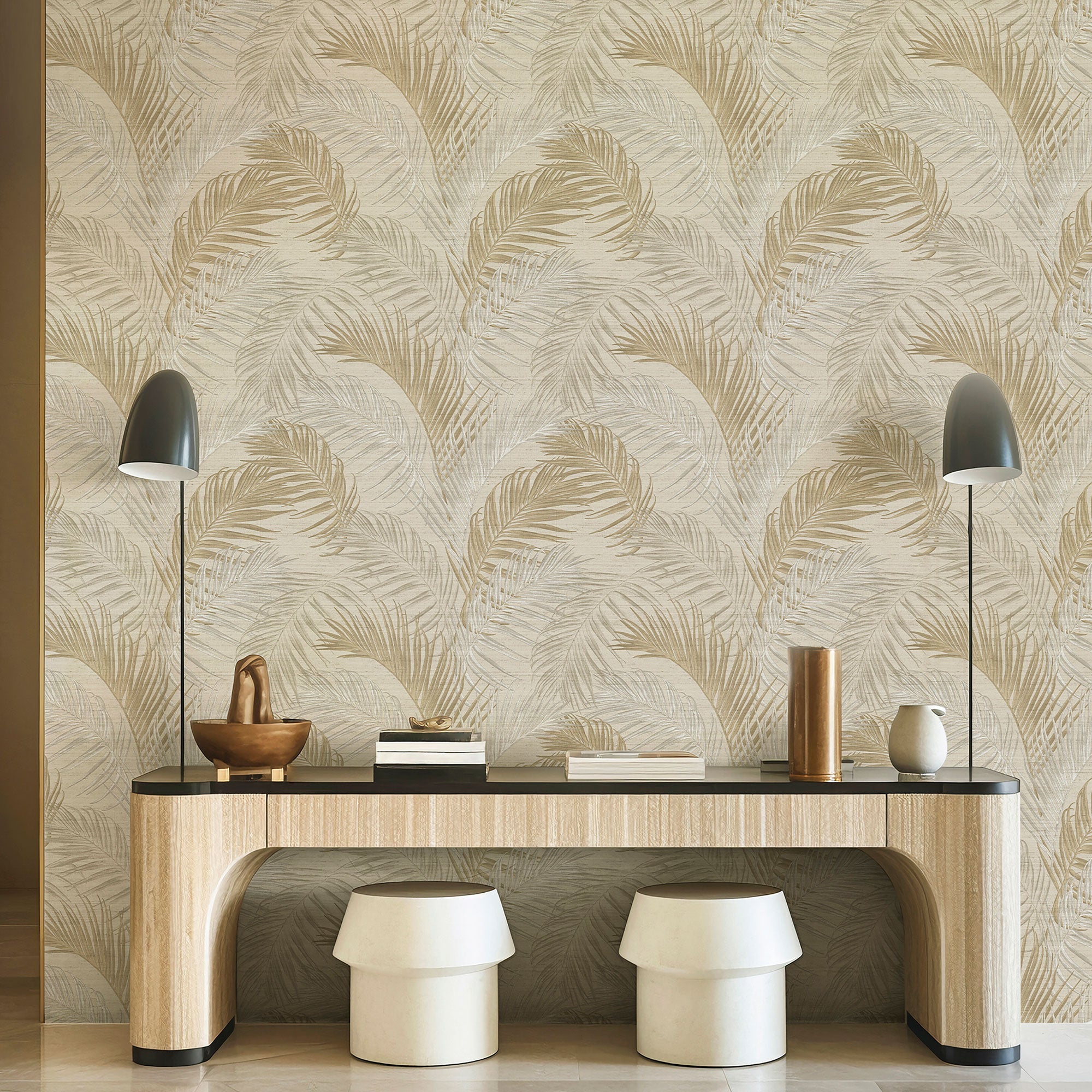 PS33312 Felce Tonale Beige Wallpaper by Galerie