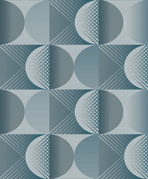 PU2903-2 Round Teal Urquiola Wallpaper by Tres Tintas