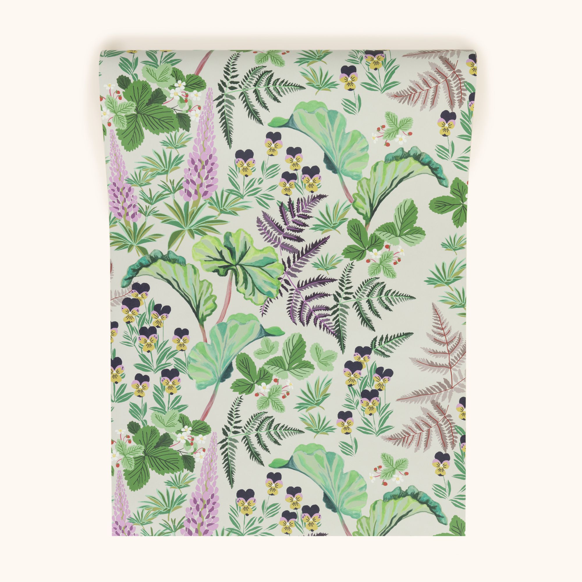 W-SF-CO-SG-24-70 Strawberry Fields Spring Green Wallpaper by Parker & Jules