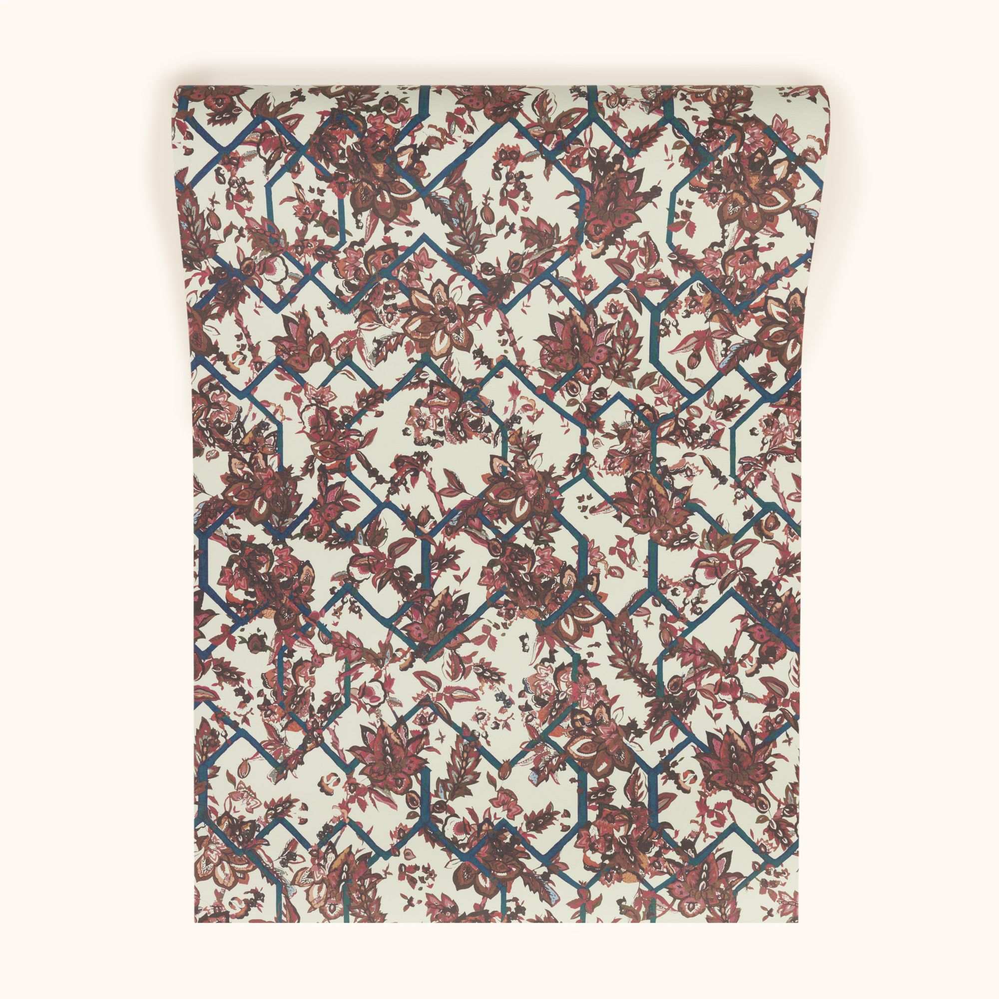 W-CT-CO-WR-24-70 Creeping Trellis Wedgewood Red Wallpaper by Parker & Jules