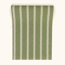 W-DSS-CO-SG-24-70 Double Scroll Stripe Spring Green Wallpaper by Parker & Jules
