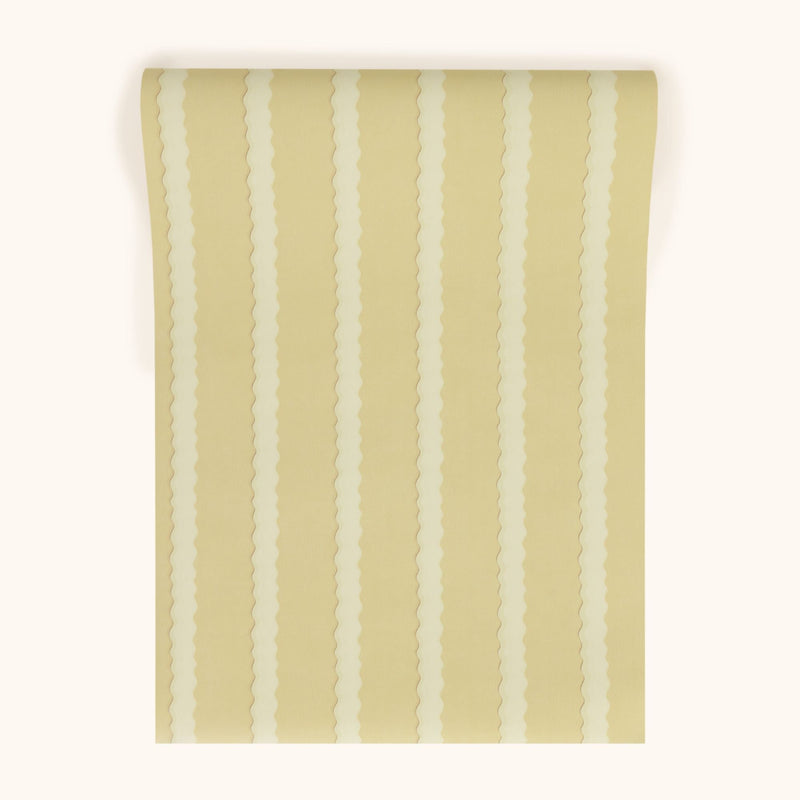W-DSS-CO-B-24-70 Double Scroll Stripe Butter Wallpaper by Parker & Jules
