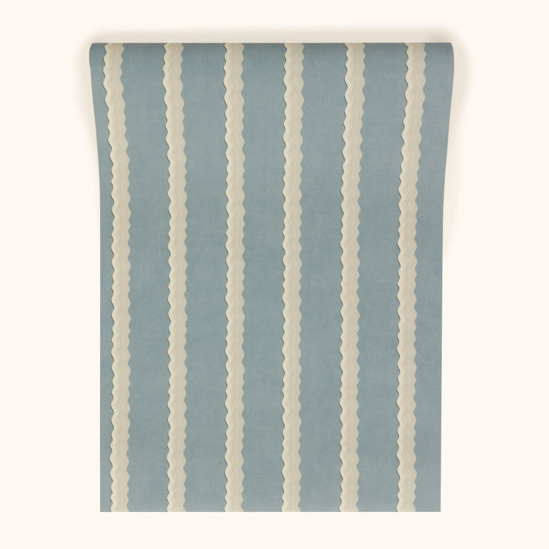 W-DSS-CO-SK-24-70 Double Scroll Stripe Sky Wallpaper by Parker & Jules