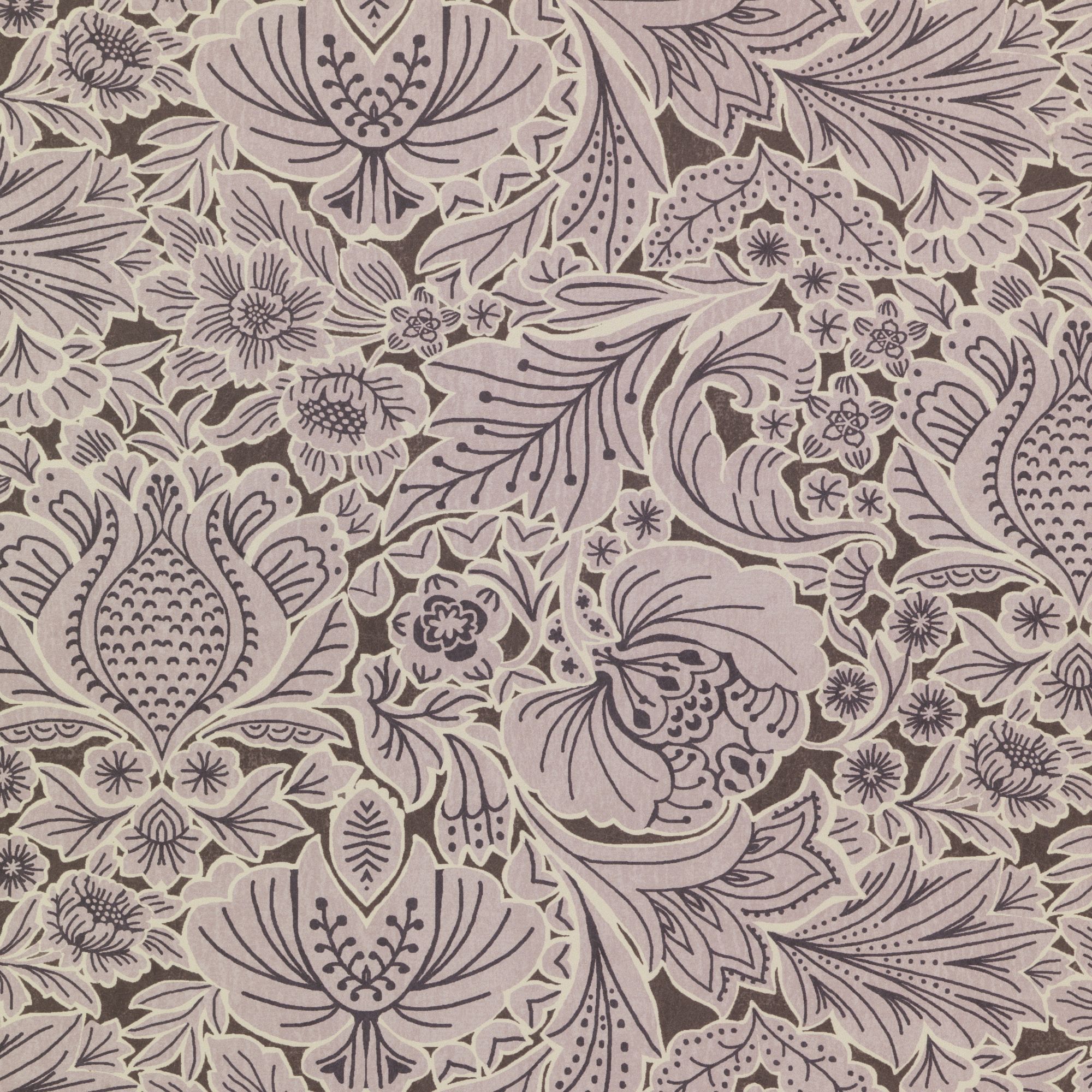 W-FF-CO-L-24-70 Folk Floral Lilac Wallpaper by Parker & Jules