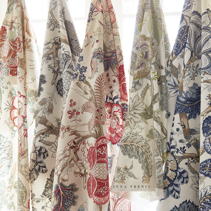 Kalamkari Palampore Black and White Fabric by Anna French | AF78739