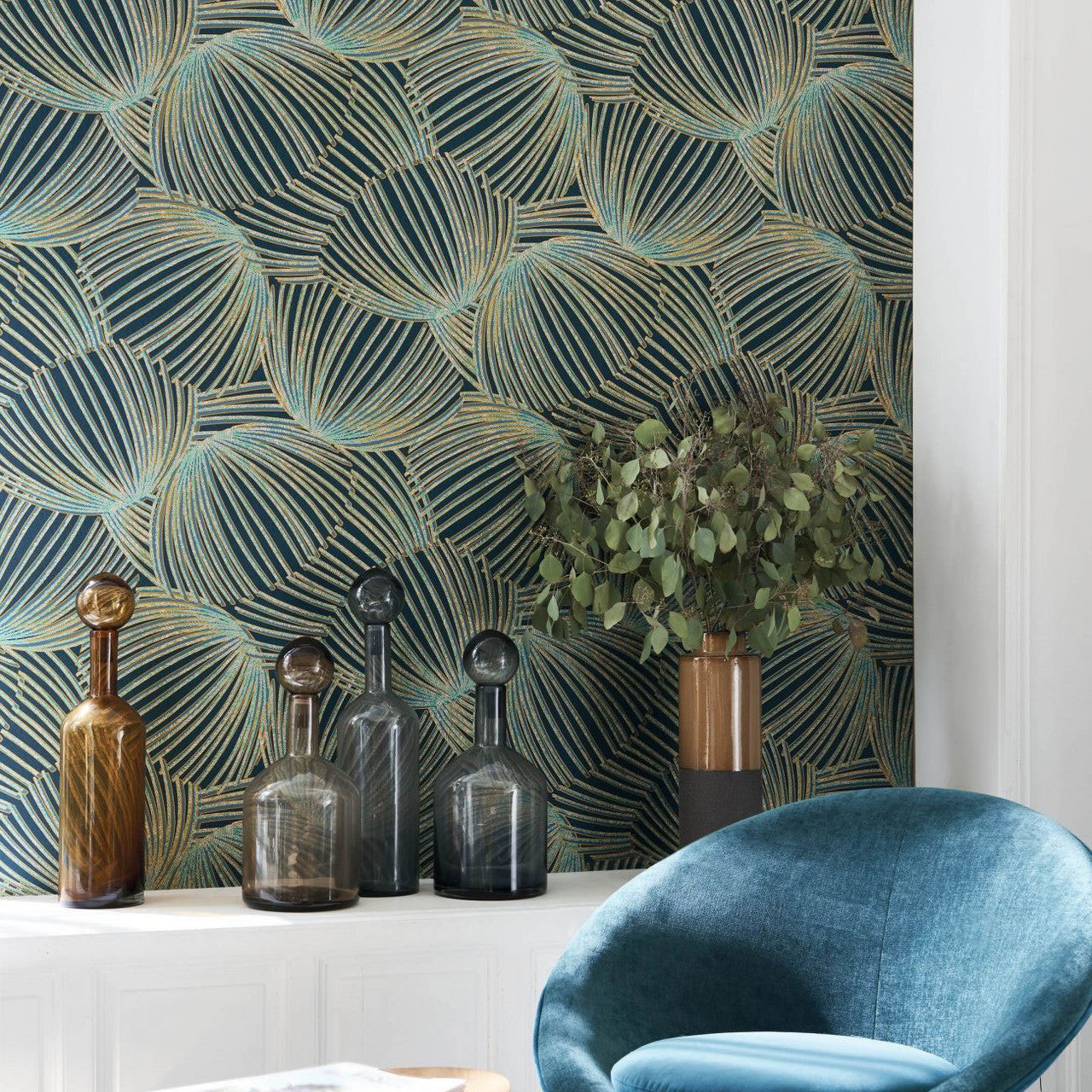 Pampelonne Mediterranee Wallpaper by Casadeco