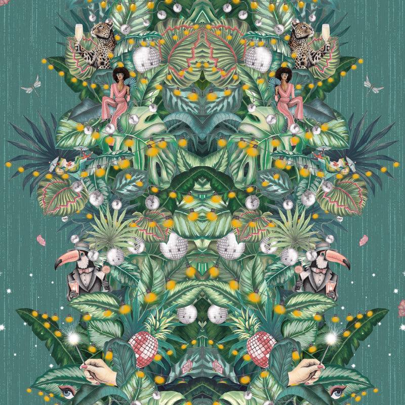BMGI006/07B Paradise Party Eucalyptus Wallpaper by Brand McKenzie