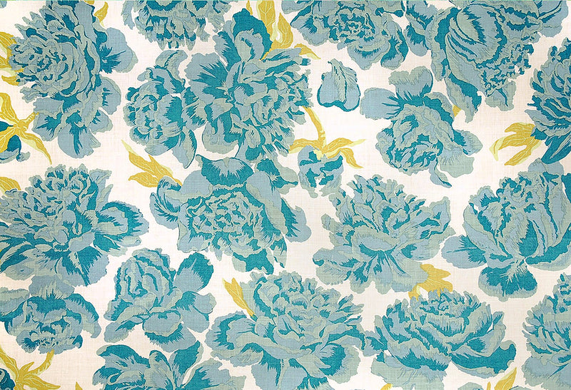 Peonies Aqua fabric by Christopher Farr Cloth