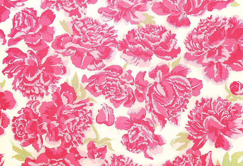 Peonies Hot Pink fabric by Christopher Farr Cloth