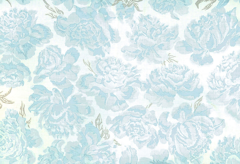 Peonies Pale Blue fabric by Christopher Farr Cloth